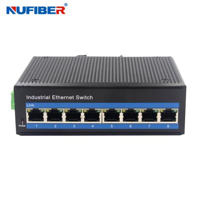 China Interruptor industrial portuário de Gigabit Ethernet do interruptor 8 industriais Unmanaged do trilho do ruído à venda