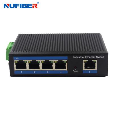 China IP40 Din Rail Mount Network Switch Hub 5 Port Gigabit Rj45 UTP Interface for sale