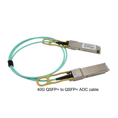 中国 4xSFP+ AOCケーブルへのRoHSホットプラグ対応40G QSFP+ 販売のため