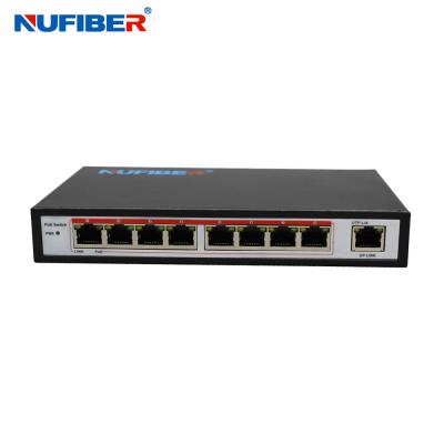 China IEEE802.3af/at Standard 48V 9 Port POE Network Switch for sale