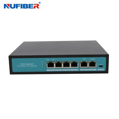 China 10/100 interruptor portuario de Ethernet de Mbps 6 30W POE con la caja del hierro en venta