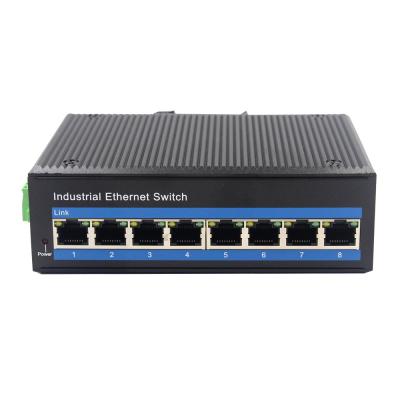 China 8x10/100M UTP DIN Rail 24V Industrial Network Switch for sale