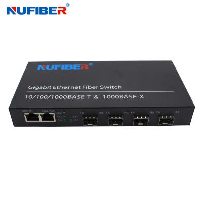 China 4 1000M To 2 SFP Port Gigabit Ethernet Switch With Iron Case for sale