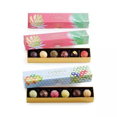 China custom six pieces chocolate candy packaging box  confection packaging gift box with foil stamping for sale