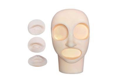 China 481g Reusable Rubber Permanent Makeup Practice Skin Mannequin Head For Tattoo Training for sale