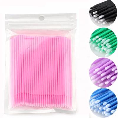 China 100PCS / Bag Disposable Cotton Swabs Plastic Grafted Eyelash Remover Cleaning Microfiber Tip for sale