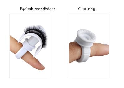 Cina Dito di plastica Ring For Grafting Eyelash Ring del supporto di estensione dell'inchiostro della colla della tazza del tatuaggio di trucco del ciglio in vendita