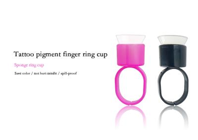 China Pink Pigment Ink Cups Ring Disposable With Sponge For Permanent Makeup Tattoo Machine for sale
