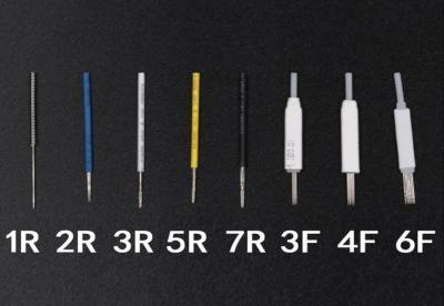 China 1R Permanent Makeup Eyebrow Needles / 1 Prong Round Mosaic Needle for sale