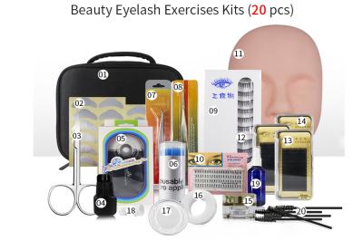 China Sistema de ejercicio de práctica de la extensión de las pestañas del precio de fábrica, injerto principal profesional de Lip Makeup Eyelash del modelo en venta