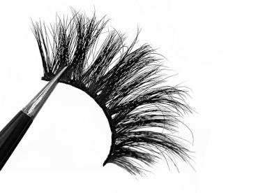 China New 25mm Black Fluffy Mink False Eyelash Extensions natural false lashes Natural Fake Eyelashes for sale