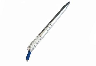 中国 眉毛の入れ墨および輪郭を描くことのための単一の側面の金属マニュアルのペン、永久的な構造のための銀製の手動ペン 販売のため