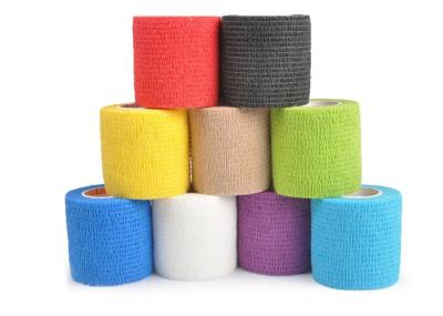 China vendaje elástico auto-adhesivo del algodón de los 5cm * de los 5cm para el tubo del apretón de la manija en venta
