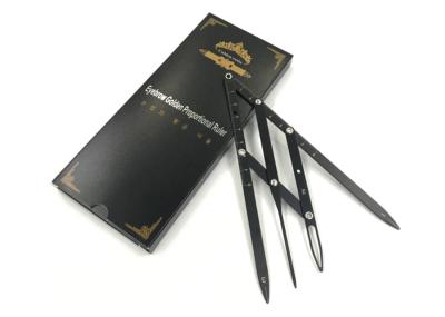 China Golden Stainless Steel Section Eyebrow Microblading Tool Tattoo Eyebrow Ruler for sale