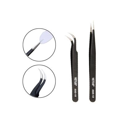 China 14cm Eyelash Extension Accessories Stainless Steel Grafting Tweezer for sale