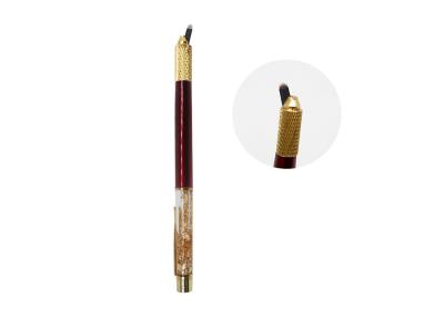 China Gold Foil Manual Tattoo Eyebrow Microblading Pens With Lock Pin Tech for sale