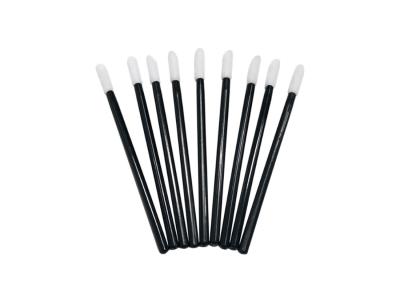 China Nylon Synthetics Fiber Makeup Disposable Lip Brush 50pcs Black Color for sale