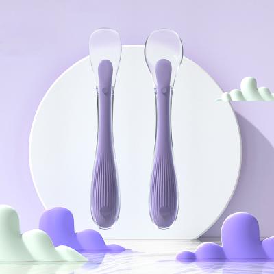 China 2021 Hot Sale BPA Free Baby Training Spoon Silicone Baby Feeder Food Spoon for sale