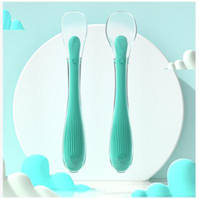 China 2021 BPA Free Hot Sale Feeder Silicone Food Spoon Baby Spoon And Fork for sale