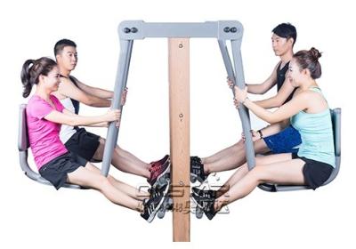 China outdoor fitness equipment park wood outdoor leg press machine for sale