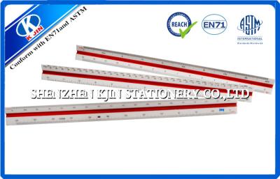 China 30 CM Red / Green / Blue/ Orange / Black Plastic Triangular Scale Ruler For Architect With en71 Certification for sale