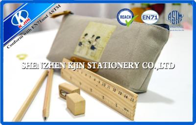 China Eco Friendly Cotton Zipper Pencil Case , Personalised Pencils and Pencil Case for sale