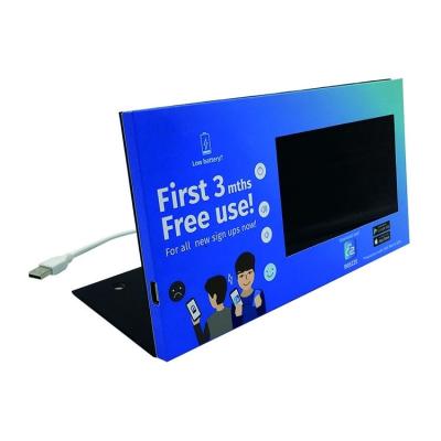 China 7 inch HD screen video shelf talker display,LCD video shelf display with back stands for sale