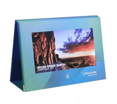 China customized hard cover advertising gifts A4 size 10 inch LCD screen calendar video brochure for sale