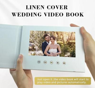 China 7Inch IPS screen Linen-Bound Digital Video Book Album Wedding Memories Motion Video Book for sale