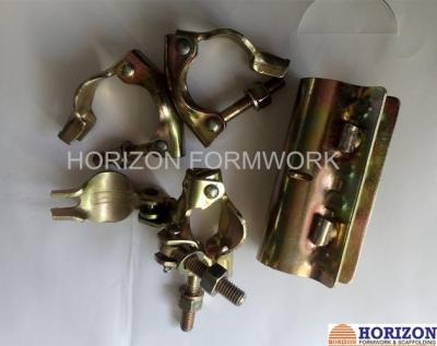 China Galvanized Yellow Scaffolding Accessories Couplers EN74 Dia 48.3x48.3mm BS Marked for sale