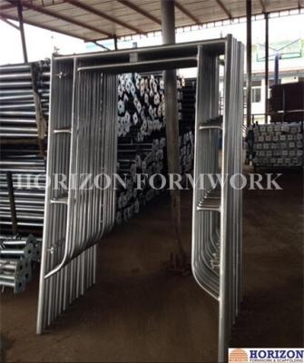 China Walk Thru Steel Frame Scaffolding Slide Lock High Bearing Capacity 5' X 6'4'' for sale