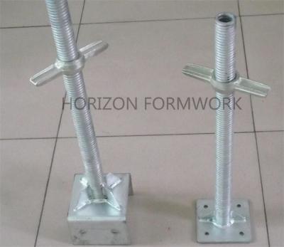 China Base ajustable de Jack de tornillo del andamio del metal para nivelar altura del sistema de la cerradura del anillo en venta