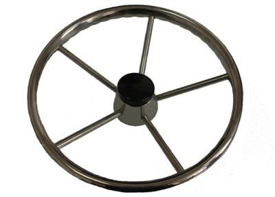 China Stainless Steel Sailboat Steering Wheel Five Spokes And Central Cap Included for sale
