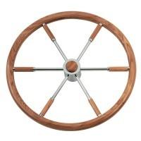 China Teakwood And Copper Sailboat Steering Wheel 16.5