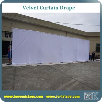 China 100% blackout white velvet drapes for background curtain with pipe and drape support poles for sale for sale