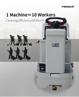 China 24V Ride On Floor Sweeper Lavadora comercial de secador para pisos de epoxi en venta
