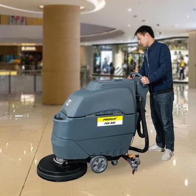 China Wireless Semi Automatic Industrial Walk Behind Electric Floor Scrubber Dryer For Mall Te koop