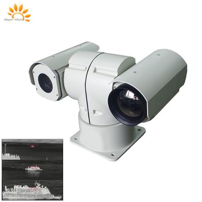 China IP67 PTZ câmeras de vigilância infravermelha H.264 Laser T-forma câmera térmica de sensor duplo à venda
