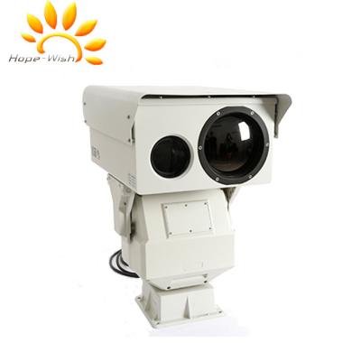 Chine Double caméra de formation d'images thermiques de capteur, vidéo surveillance infrarouge de frontière de PTZ à vendre