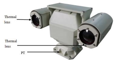 Chine Surveillance montée sur véhicule de Ptz de double de capteur de long terme caméra de formation d'images thermiques à vendre