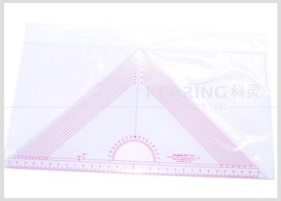 China PVC Kearing Plastic Student Grading Triangle 30cm with Protractor Flexible Triangle Quilt Ruler for sale