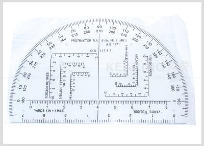 China Plastic Military Map Protractor R.A. Kmp-1 Soldier Student 6 Inch For Map Guiding for sale