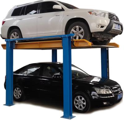 China Automated Hydraulic Lift Car Parking Home 2500kg 4 Post Garage Lift PLC Control for sale