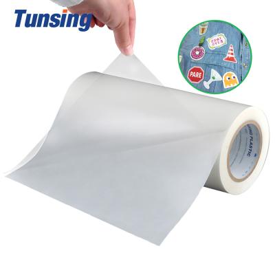 China Transparent Self Adhesive Hot Melt Adhesive Sheets Embroidery Patch Textured Lamination Roll for sale