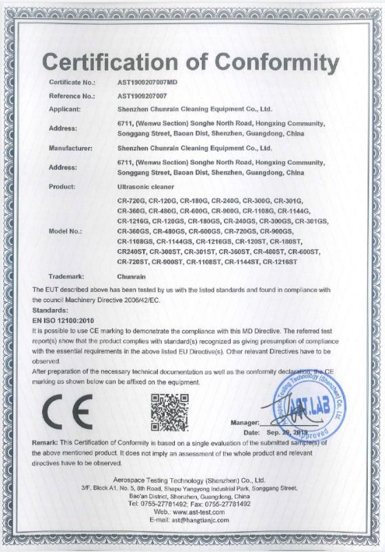 CE-MD - Shenzhen Chunrain Cleaning Equipment Co., Ltd.
