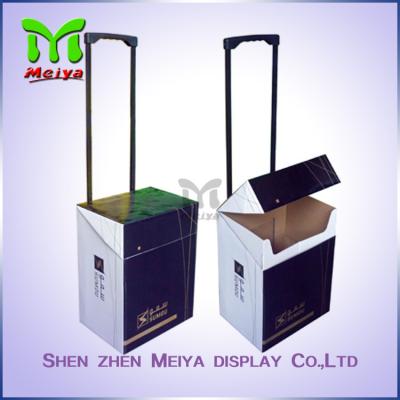 China Exhibition Cardboard Trolley Box , Carton Trolley Paper Box For Fair Promotion for sale