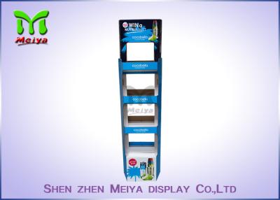 China CMYK printing Automatic cardboard exhibition stand ,4 Tiers Cardboard Paper Drink Point of Sale Floor Display Stand Te koop