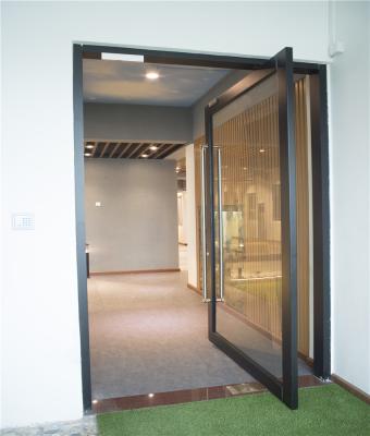 China Aluminiumhauptglas-Acrylstreifen-Türen gelenk-Eingangs-Eintritts-Front Door Lows E zu verkaufen