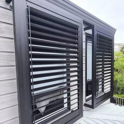 China 1.2mm Grey Color Outside Custom Window Louvers Toughened Terrace European Style for sale