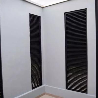 China 1.2mm Black Color Internal Window Louvres Shutters Toughened Terrace European Style for sale